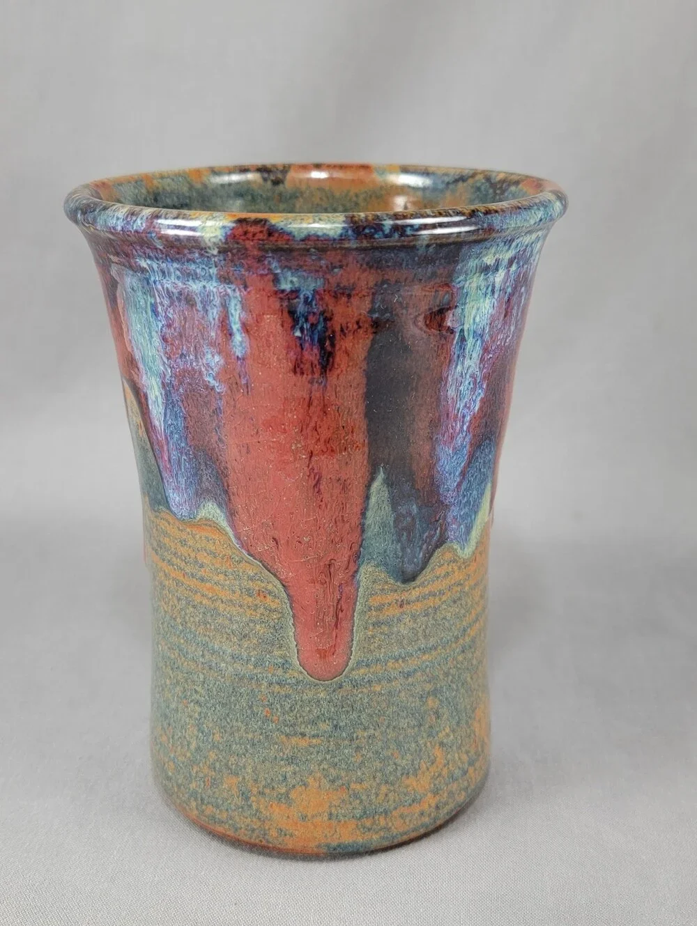 Nick Blaisdell Vase Handcrafted Stoneware Drip Glaze Dalton Ranch Pottery CO USA